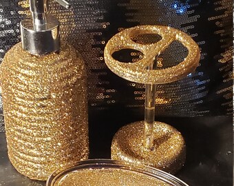 Glitter Bathroom Set Etsy