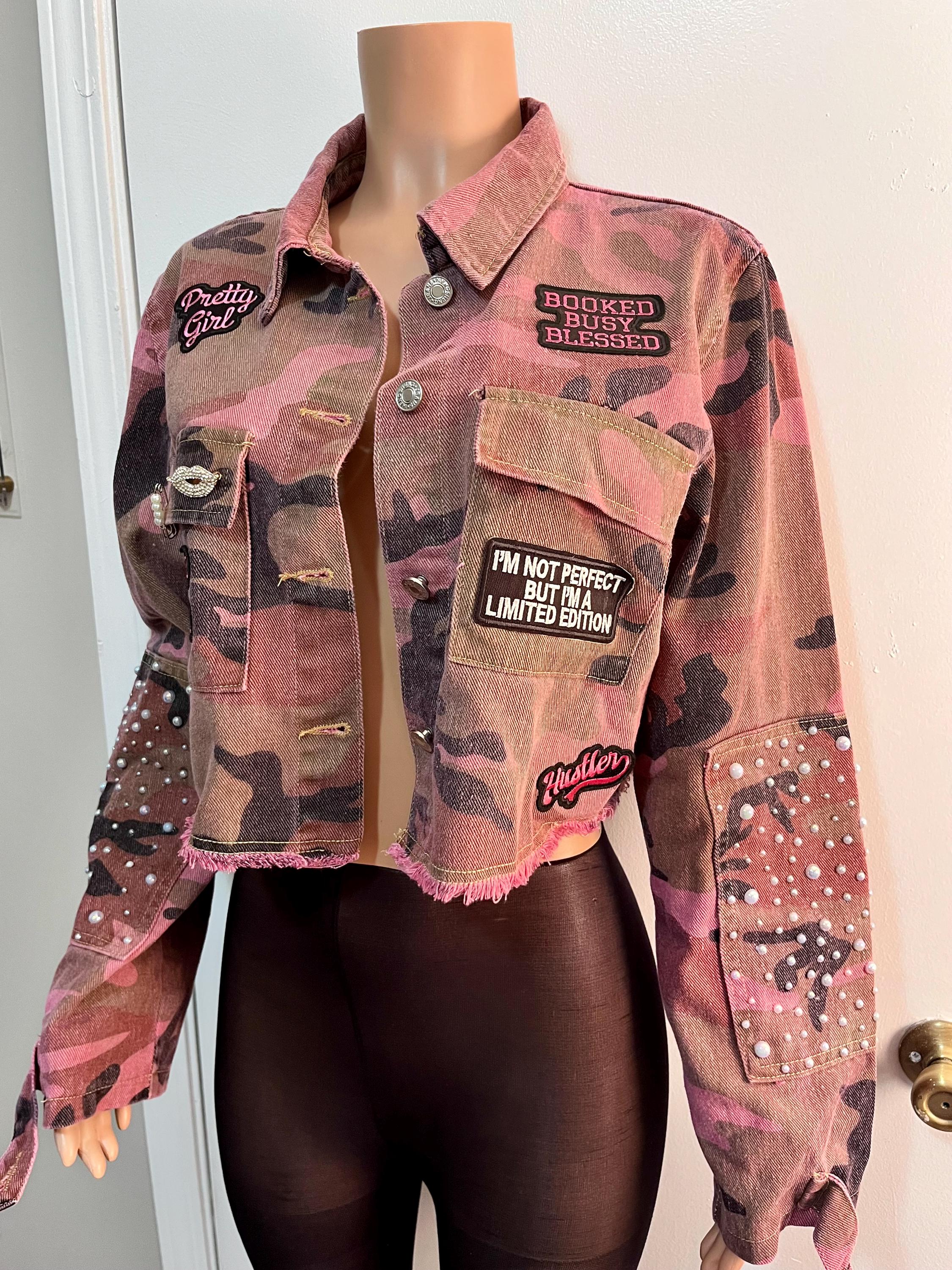 Denim jacket camo sleeves deals