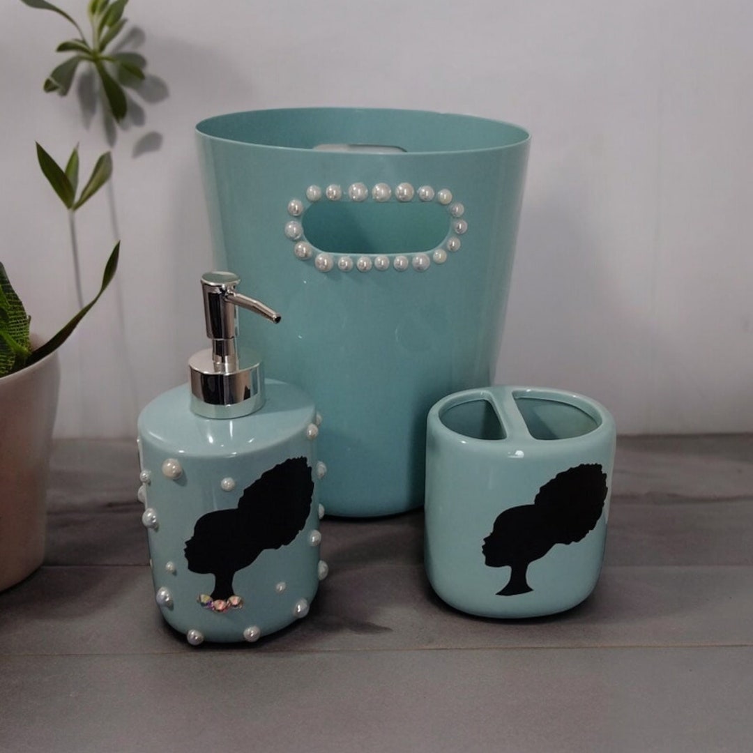 Afro Eccentric Bathroom Decor Black Girl Magic Bathroom Set Bling ...
