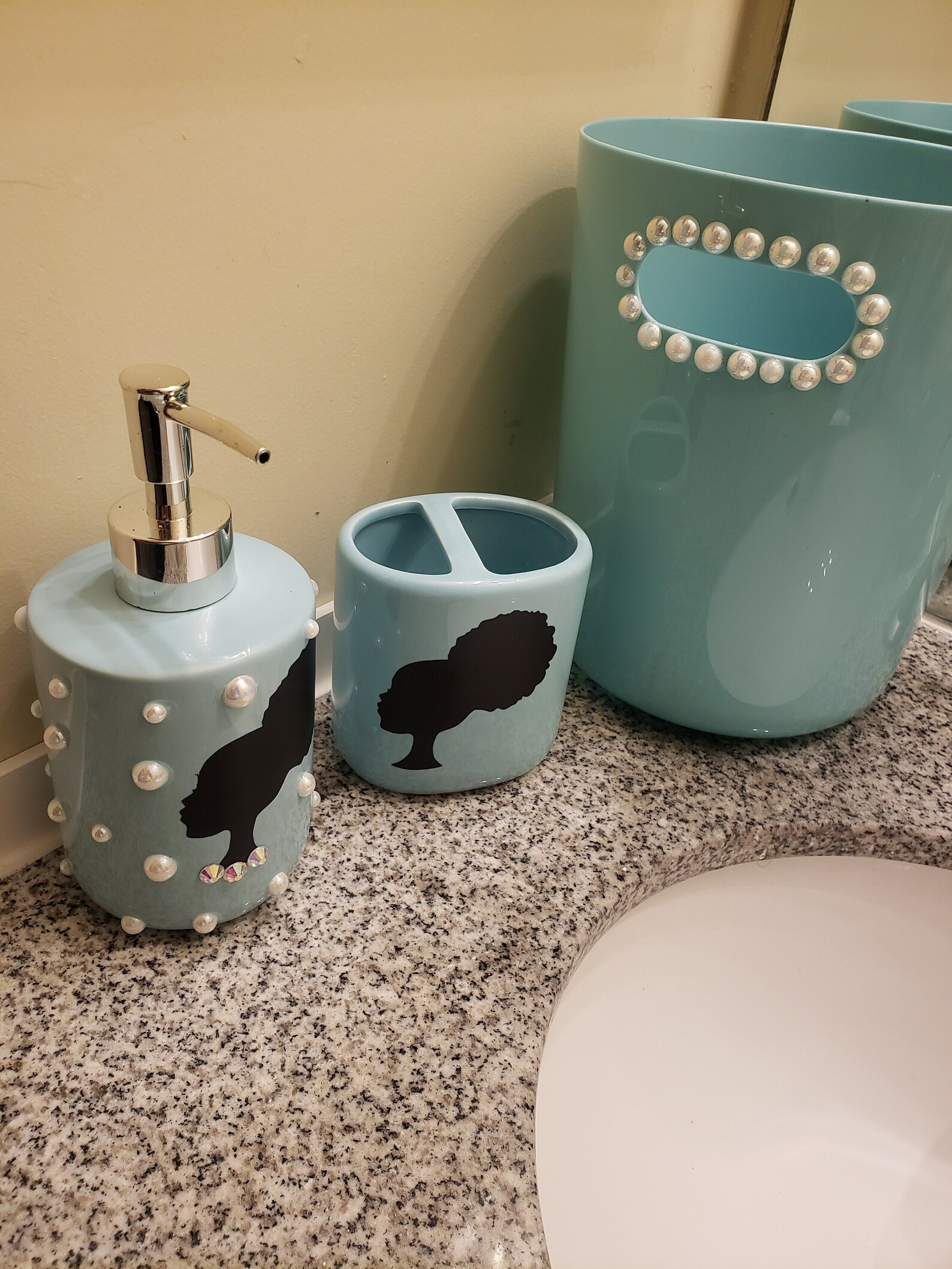 Afro Girl Bathroom Set Luxury Bathroom Set Bling Bathroom Etsy