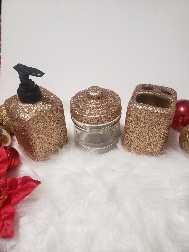 Champagne Gold Bathroom Accessories 3 Piece Bathroom Etsy