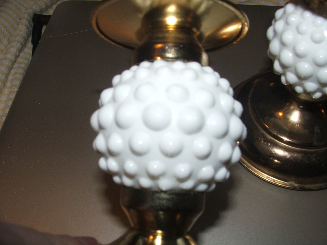 Hob KNOB Milkglass Lamps and Candle Holders Full Set of Four Etsy