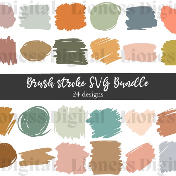 Brush Stroke SVG Bundle for Cricut or Silhouette