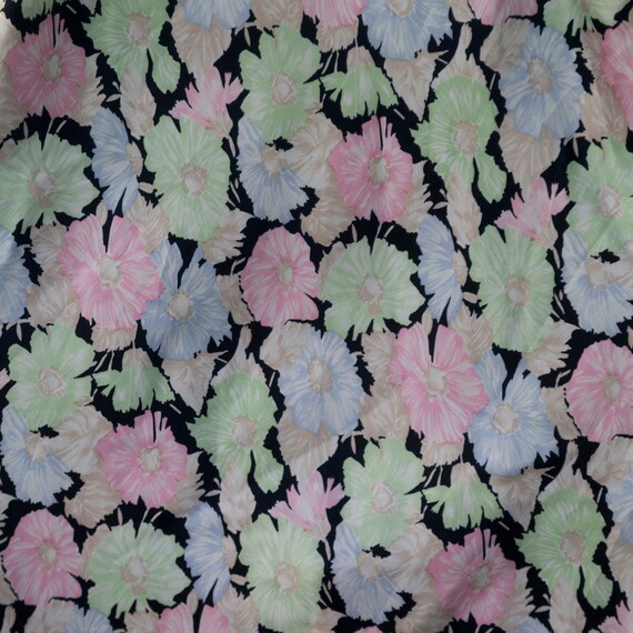 70s Vintage Floral Silky Slip • Medium • Lace on … - image 3