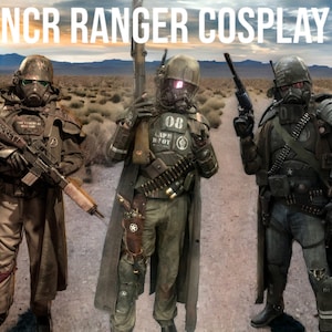 NCR Ranger Cosplay. Veteran, Desert and Elite Riot options! + Free vault 13 flask with all parts