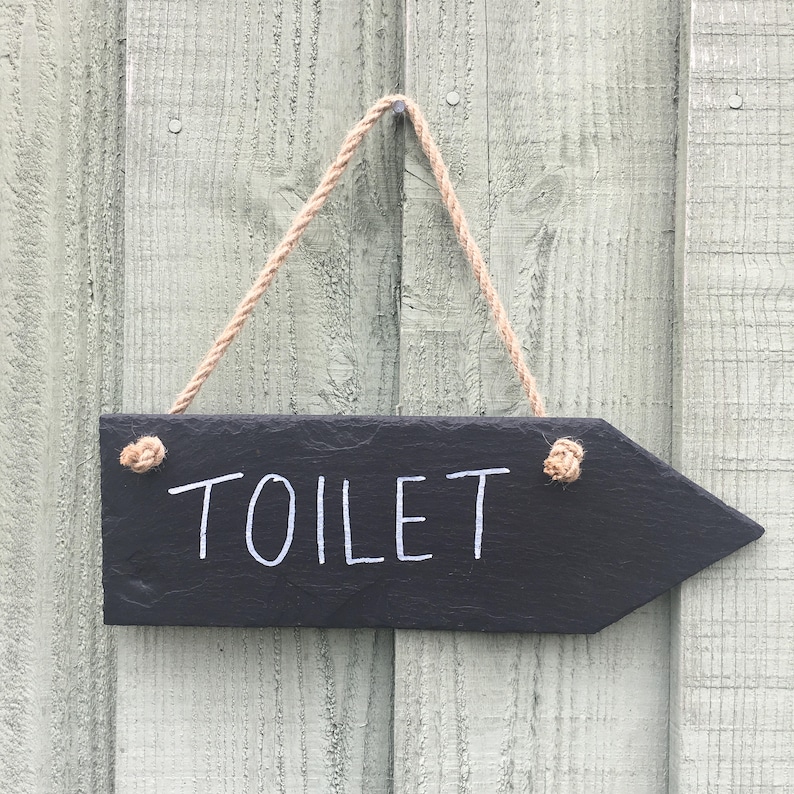 Natural Slate Direction Right Arrow Sign Chalkboard Handmade Notice Wedding