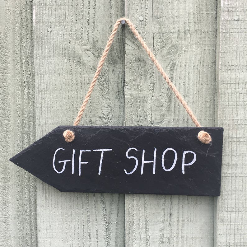 Natural Slate Direction Right Arrow Sign Chalkboard Handmade Notice Wedding