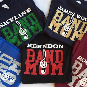 Custom Band Mom Glitter Sparkle T-Shirt