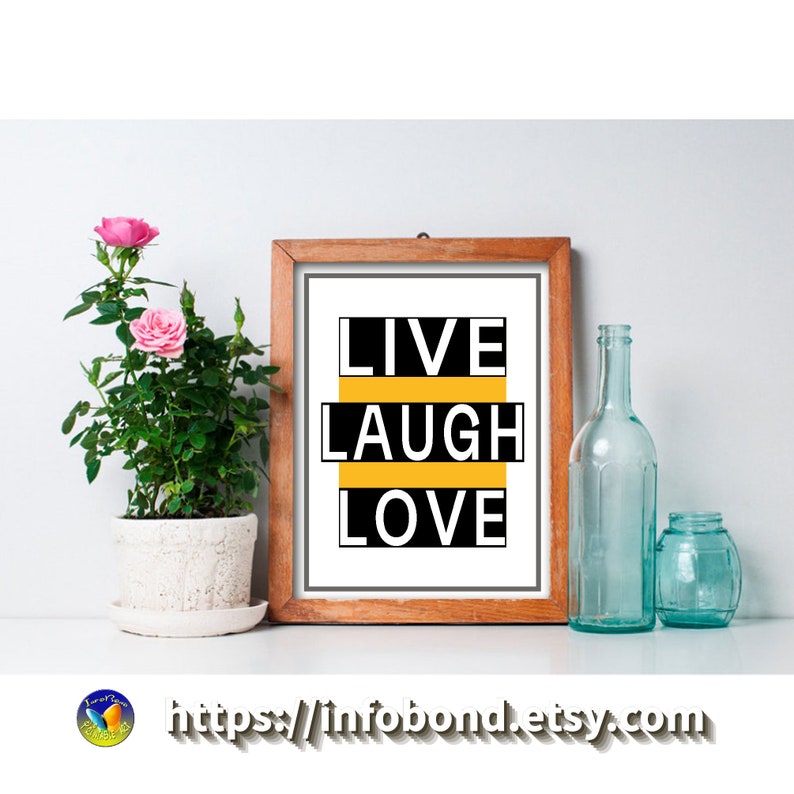 Live Laugh Love Trendy Inspiring Graphic Slogan. Etsy