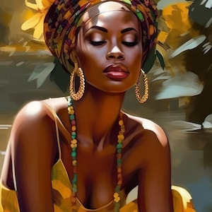 Orisha Oshun, Oxum Afrikanische Kunst, Afrikanische Göttin Druck, Liebe, weibliche Orishas | Afrikanischer Kunstdruck, schwarze Göttin Kunstplakat Geschenk für sie