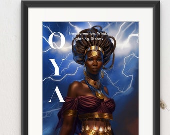 Orisha Oya Art Print: Afro-Futurist African Goddess (Digital Download)