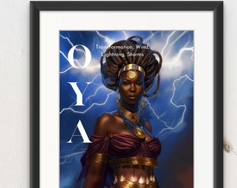 Orisha Oya (Afro-Futurist V. 3) African Orisha Oya, Transformation, Storms, Lightning | African Inspired Art, Goddess Art, Spiritual Art