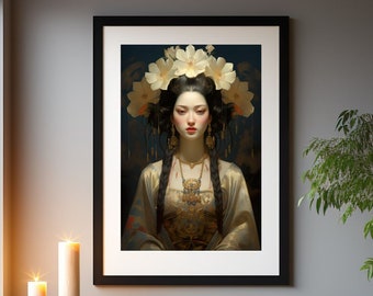 Goddess: Kwan Yin Print, Asian Goddess Art, Guan Yin, Quan Yin Print, goddess compassion, Chinese goddess, Buddhist Art, Bodhisattva