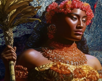 Lámina artística de la diosa Pele: Diosa hawaiana de los volcanes (Descarga digital)