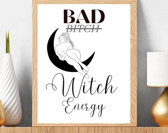 Witchy halloween decor | witch quotes art, dark humor halloween art |  feminist, funny halloween wall art | halloween home decor