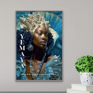 Goddess Yemaya, Orisha Yemoja, Ocean goddess, African orisha art | African Art Print, Wall Decor, Goddess Art, Spiritual Art