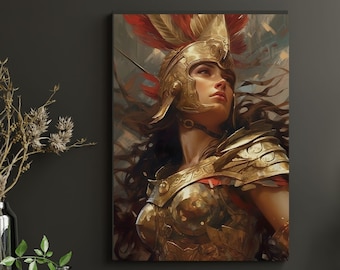 Lámina de la diosa Atenea: Arte de guerreros griegos y romanos (Descarga digital)