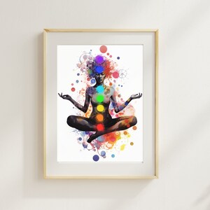 Chakra Poster, Chakra Wall Art, Chakra meditation, Art Poster, Chakra Print, Yoga Room Decor, Spiritual Poster, Yoga theme Gift printable