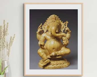 Vintage Ganesha Art Print: Hindu God, Remover of Obstacles (Digital Download)