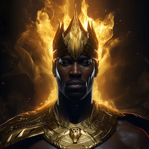 Shango Orisha of thunder, African God of fire, virility, war, African Orisha, Black man art, Afro African gods, Yoruba deity, Ṣàngó poster
