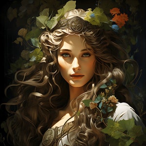 Aine Celtic Goddess, Irish, Summer fertility goddess Aine, art print, wall art, Celtic nature goddess, Empowering Goddess art printable,