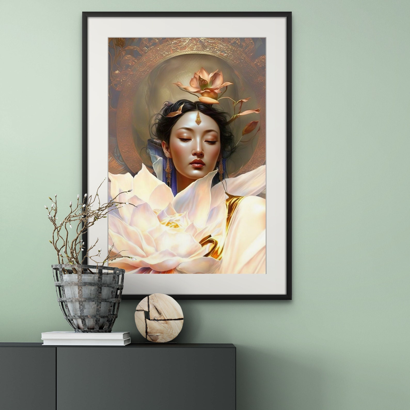 Goddess: Kwan Yin Print, Asian Goddess Art, Guan Yin, Quan Yin Print ...