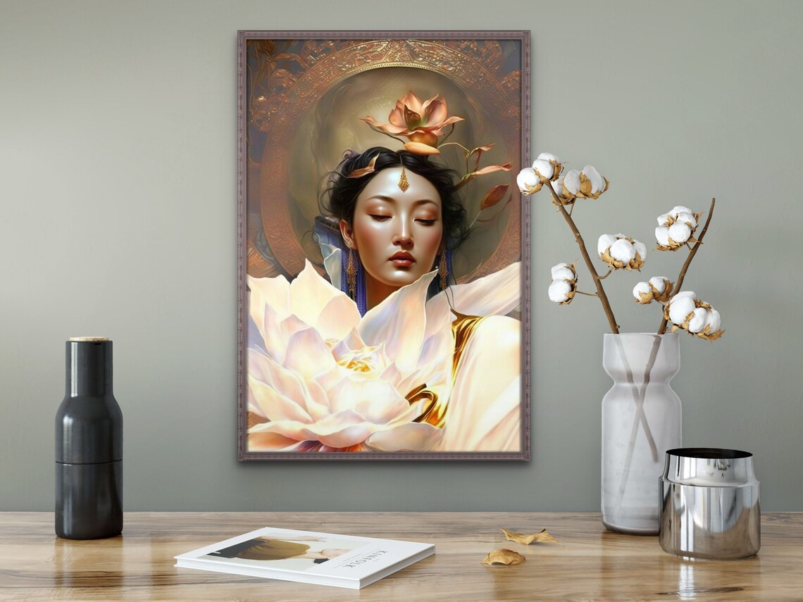 Goddess: Kwan Yin Print Asian Goddess Art Guan Yin Quan Yin - Etsy