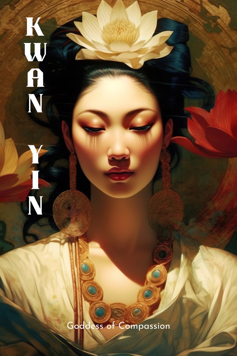 Goddess Kwan Yin V.2 Goddess Art Guan Yin Quan Yin Etsy