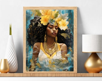 Lámina artística de Oshun: Diosa africana del amor (hasta 24x36 pulgadas) (Descarga digital)