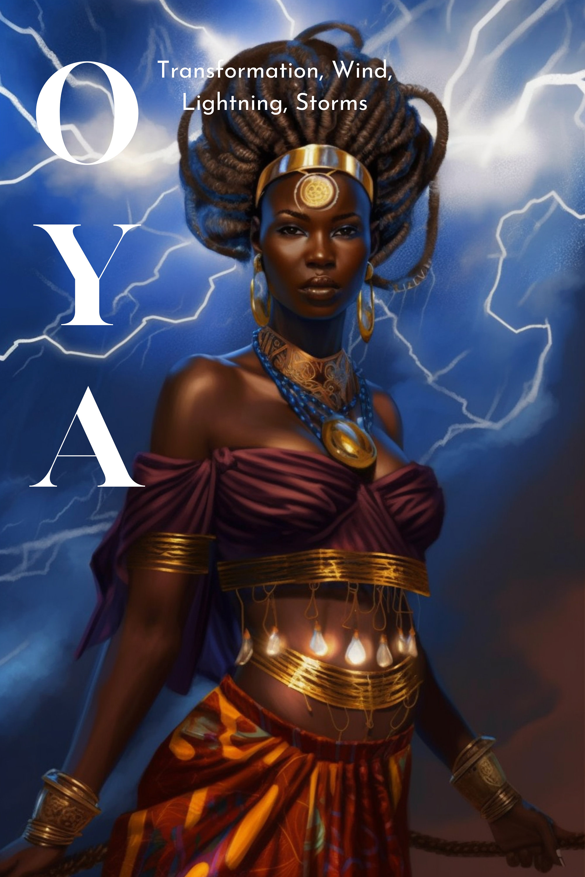 Goddess Oya V.3 Warrior, Orisha of Transformation, Storms, Lightning ...