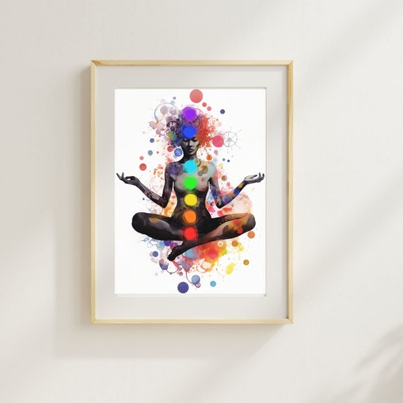Yoga Chakra Éveil Rétro Impression Affiche Toile Peinture Moderne Mur
