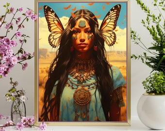 Lámina artística de la Doncella Mariposa: Diosa Kachina Hopi (Descarga digital)