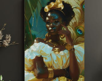 Lámina artística de Orisha Oshun: Diosa africana del amor y la abundancia (Descarga digital)