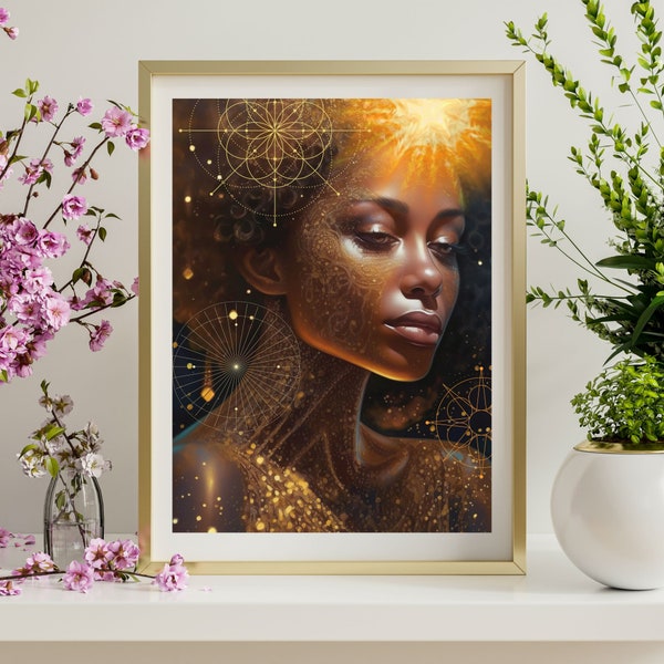 Impression d'art Divine Feminine (Ver.2), Star Child, Isis, art de la déesse, Ayahuasca, Art spirituel, cadeau pour elle, déesse imprimable, divin féminin