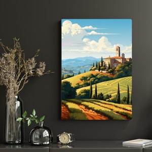 Tuscany Italy, Travel Poster, Italy countryside landscape print, Italy Vintage, Retro Travel Poster, Vintage Boho Style, Italy Printable