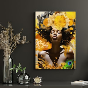Orisha Oshun, déesse sensuelle de l&#39;amour, femmes orishas, impression d&#39;art africain, art africain orisha, art imprimable déesse femme noire,