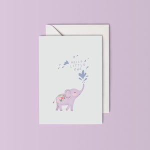 Hello Little One - Baby Elefant Grußkarte