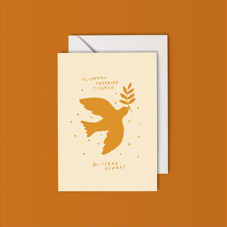 First Holy Communion Dove Cards English/maltese - Etsy