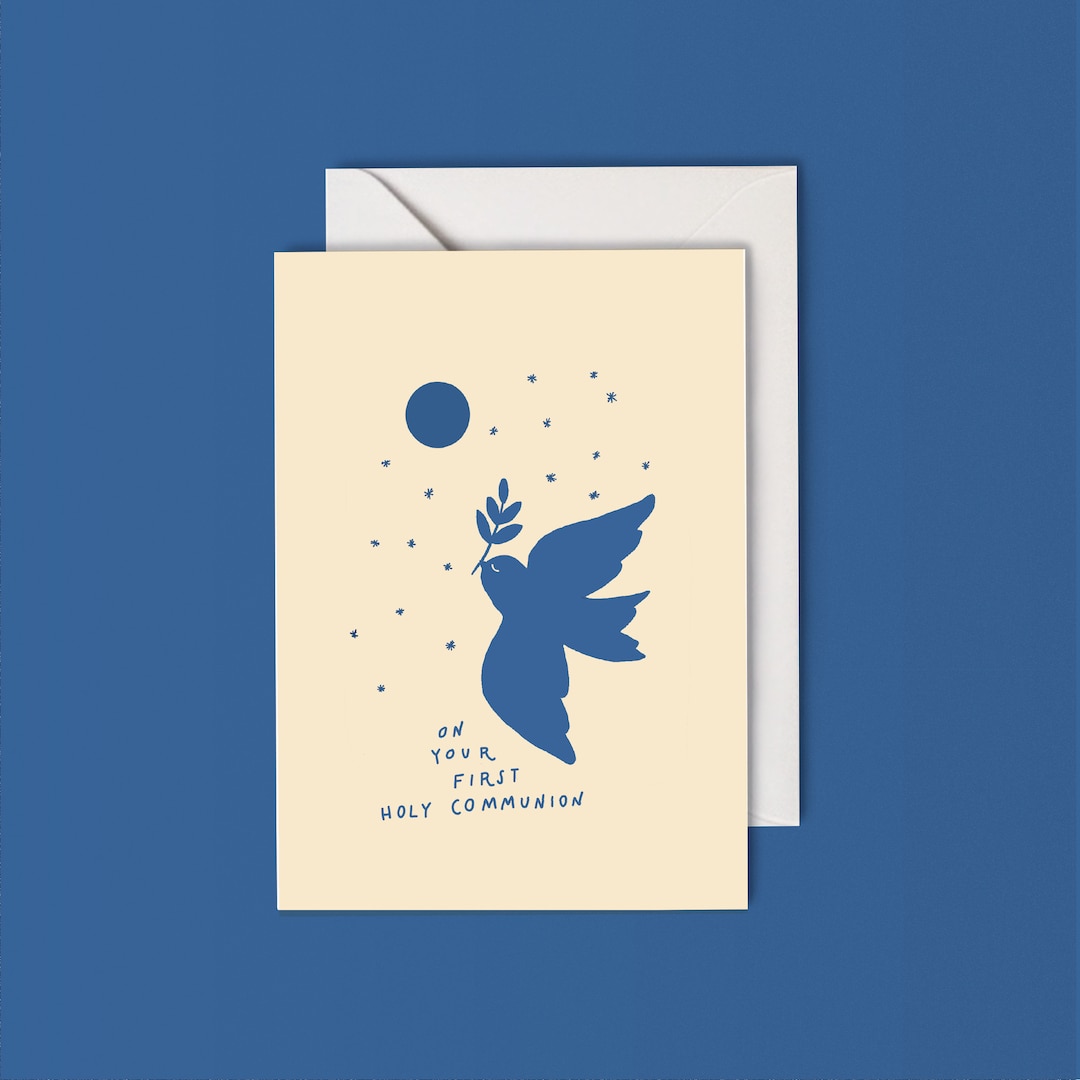 First Holy Communion Dove Cards English/maltese - Etsy