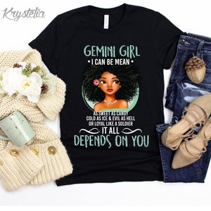 GEMINI Girl Zodiac Horoscope Black Girl T-shirt, May  Birthday Gift for Black Women, Black Gemini Shirt, Gemini Queen Birthday Tee