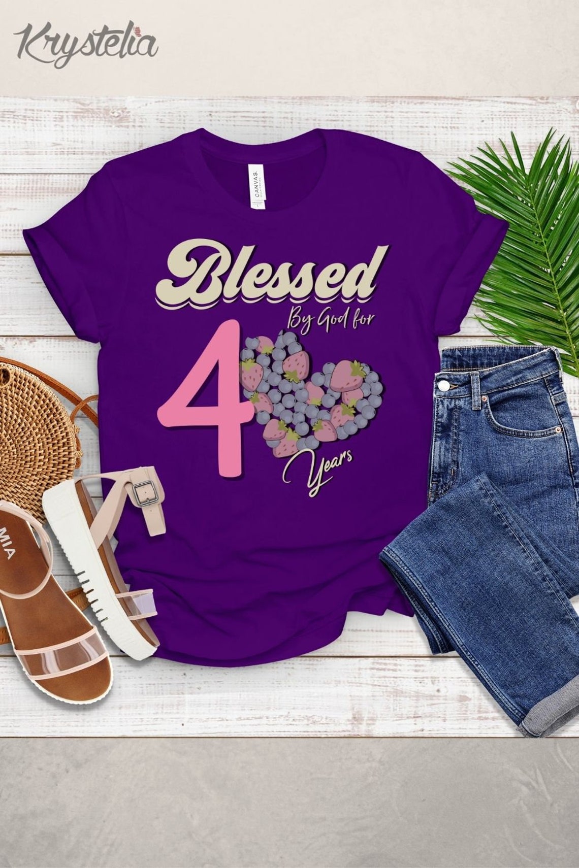 Blessed by God for 40 years Happy 40th Birthday shirt 40 | Etsy