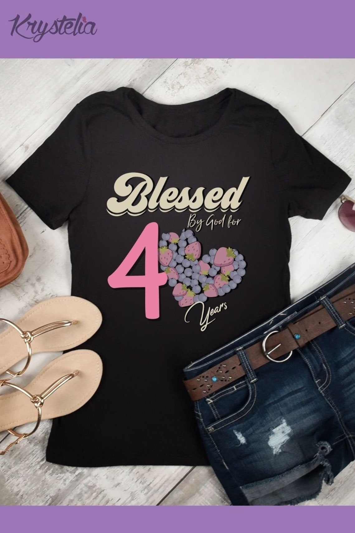 Blessed by God for 40 years Happy 40th Birthday shirt 40 | Etsy