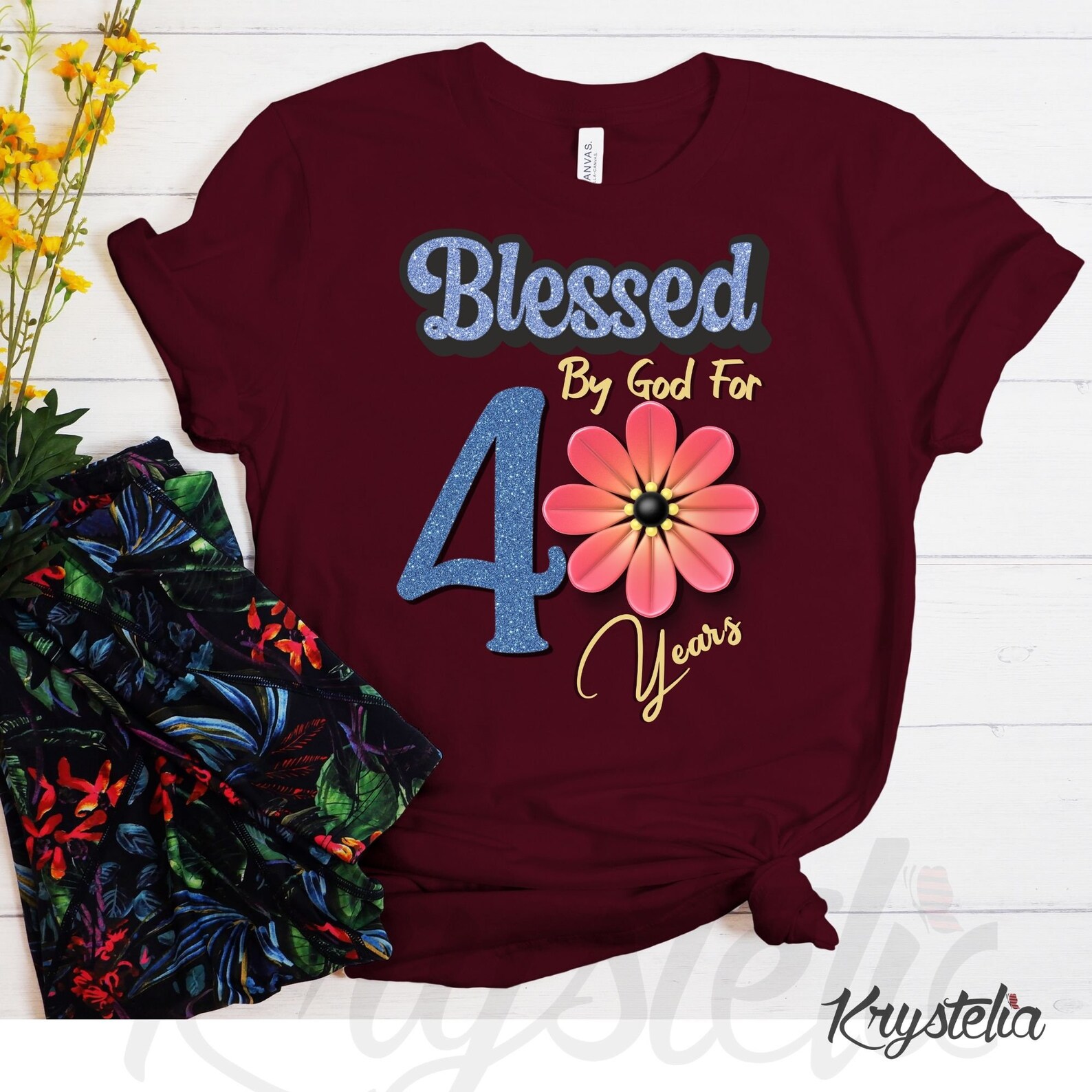 Blessed by God for 40 years Happy 40th Birthday shirt 40 | Etsy