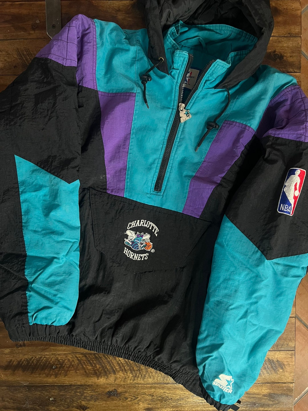 Vtg Charlotte Hornets Jacket Adult Medium Starter NBA Basketball Coat Mens  90s