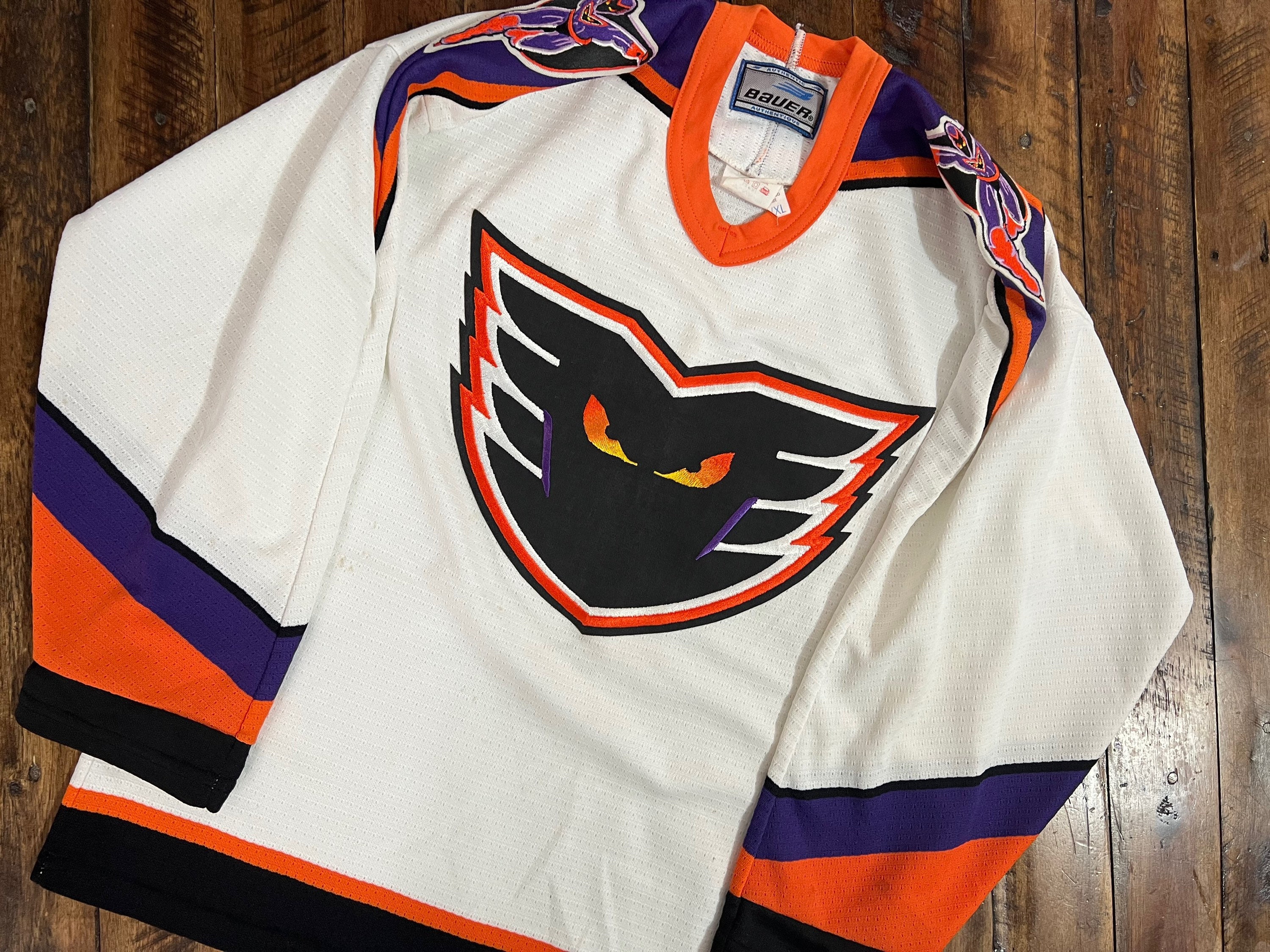 PHILADELPHIA PHANTOMS VINTAGE 1990'S LOGO 7 AHL JERSEY ADULT MEDIUM - Bucks  County Baseball Co.