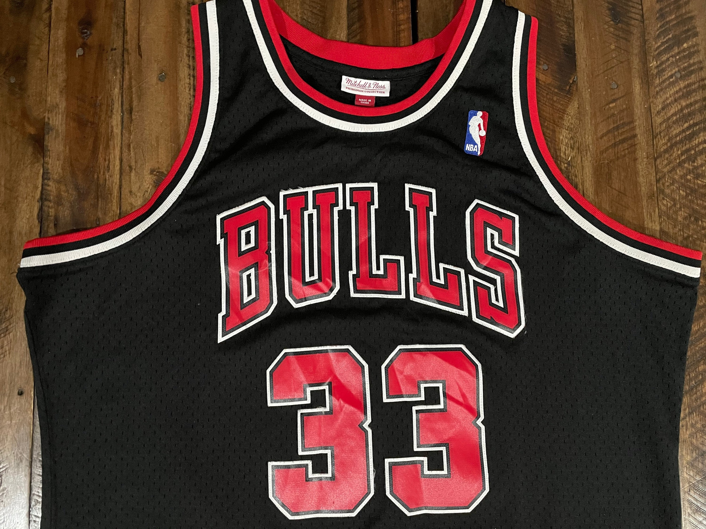 Nike Chicago Bulls Jersey Pinstripe Michael Jordan Swingman Sz L Flight  8403 Nba