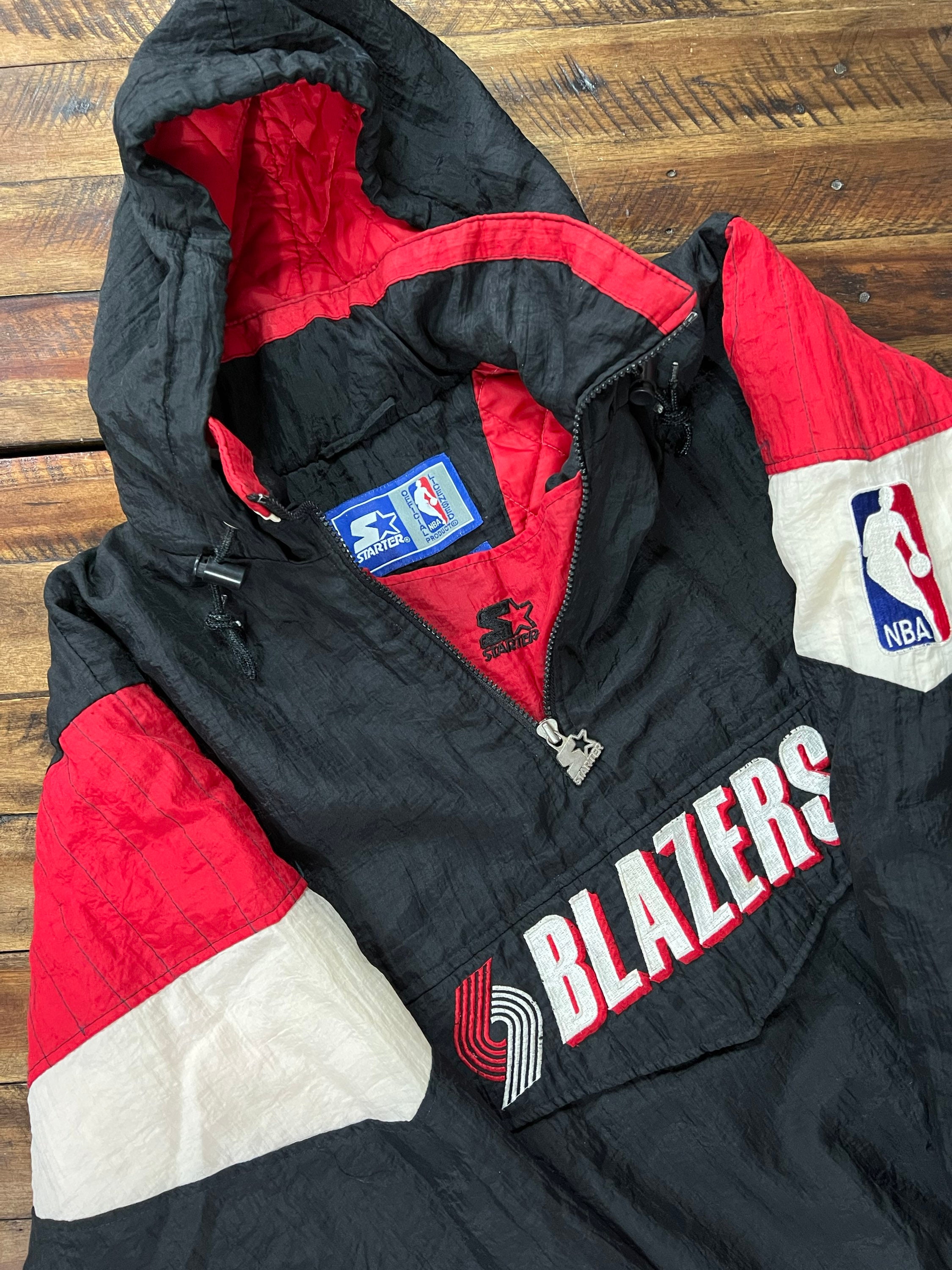 Starter Satin Black/Red Portland Trail Blazers Reliever Jacket - Jackets  Expert