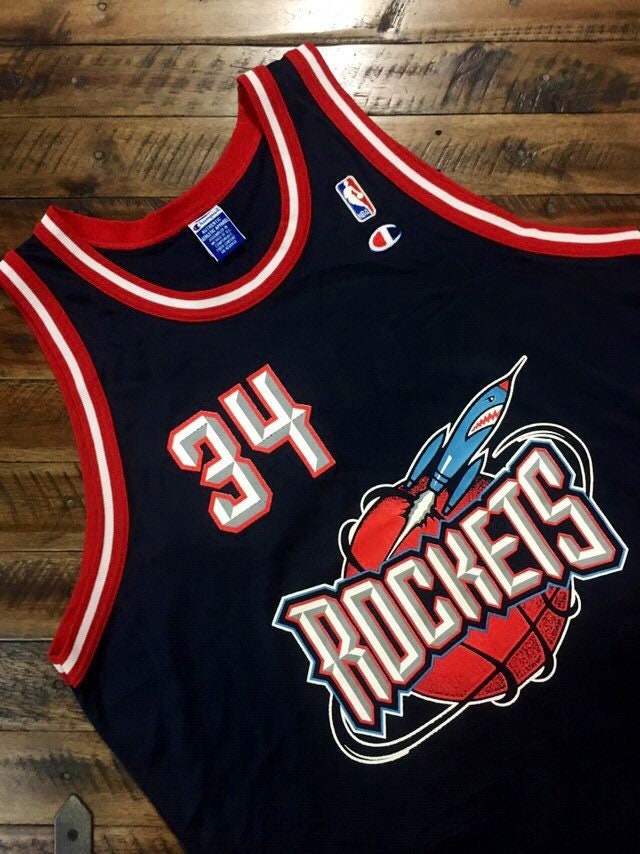 Vtg Champion NBA Houston Rockets Olajuwon Basketball Jersey