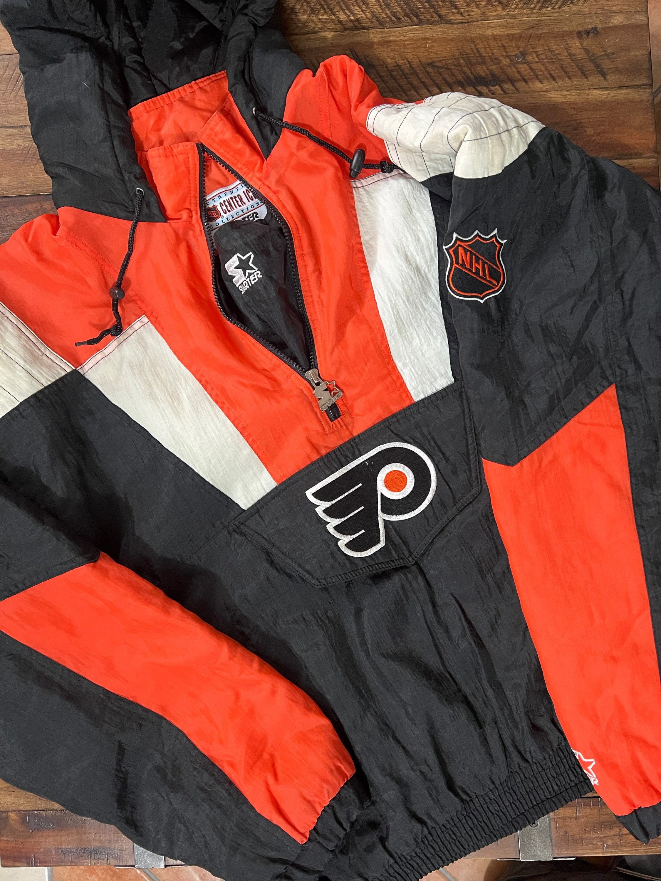 Philadelphia Flyers: 1990's Starter Script Spellout Hoodie (S