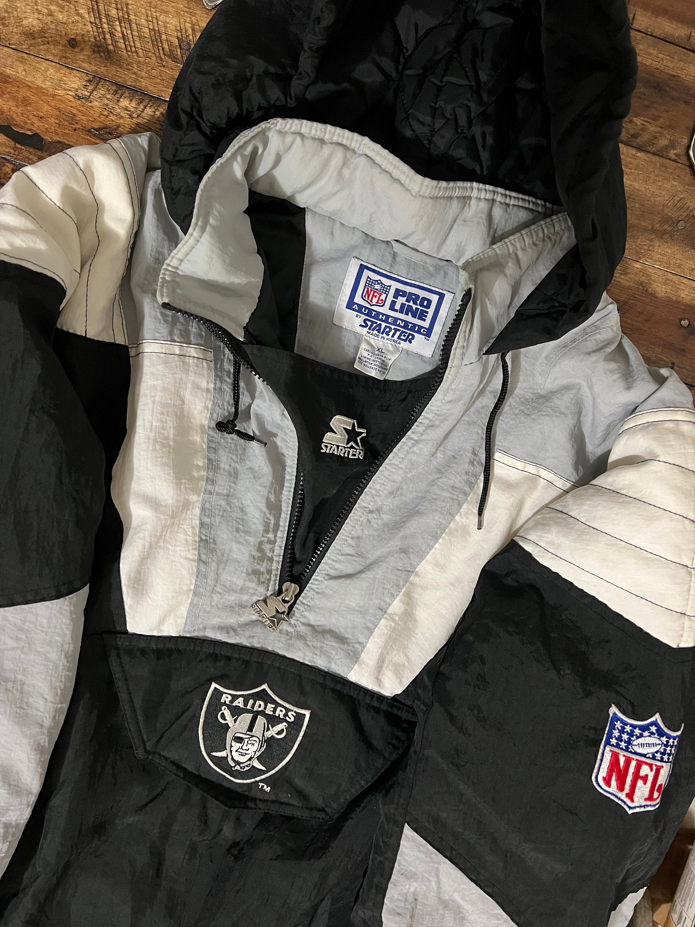90s raiders starter jacket sale